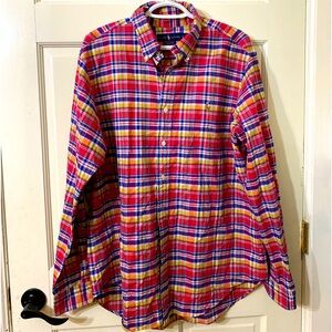 Ralph Lauren polo rainbow plaid button down long shirt shirt men’s large